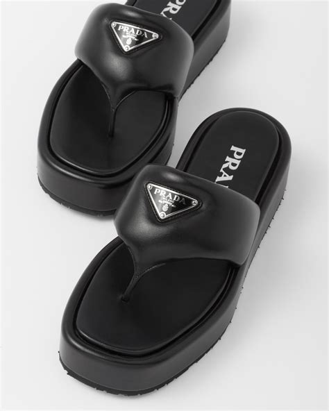 prada exaggerated sole|Prada nappa sandals.